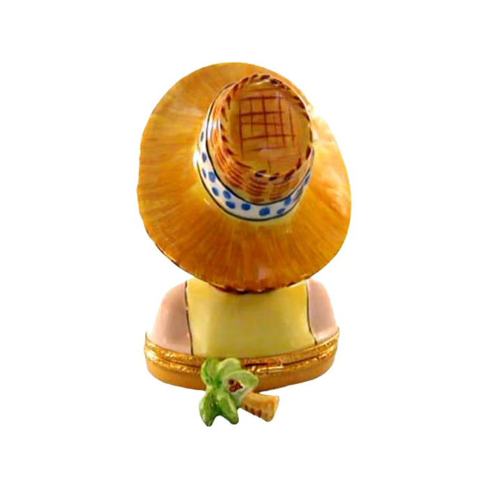 Lady Tourist Limoges Box for Elegant Collectors Porcelain Limoges Travel Beach Ocean French Trinket Box