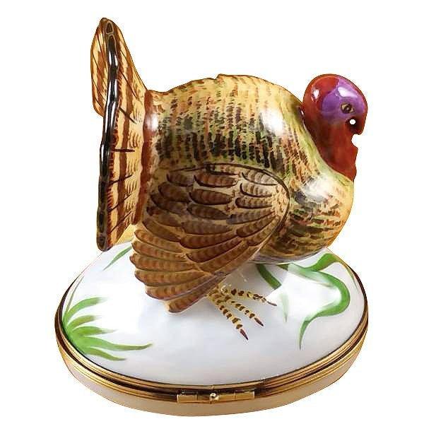 Large Turkey Limoges Box for Thanksgiving Decor Porcelain Limoges thanksgiving wild bird French Trinket Box