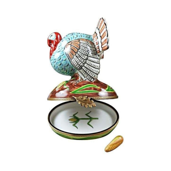 Gift idea for someone who loves France: Large Turkey with Removable Ear of Corn Limoges box