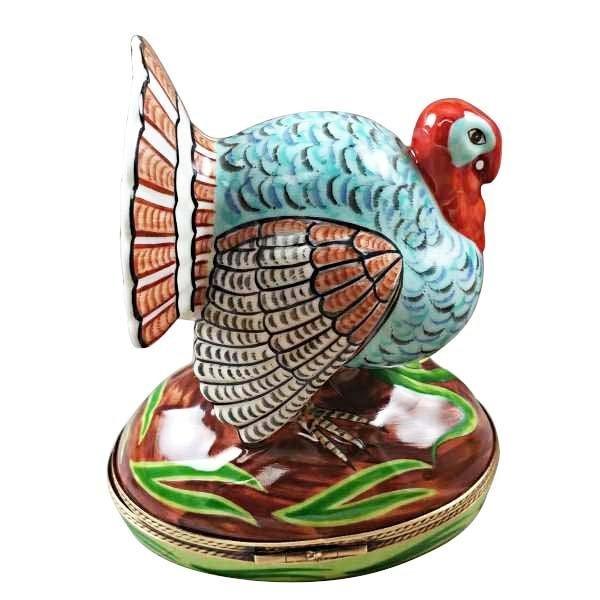 Large Turkey Limoges Box for Thanksgiving Porcelain Limoges thanksgiving wild bird French Trinket Box