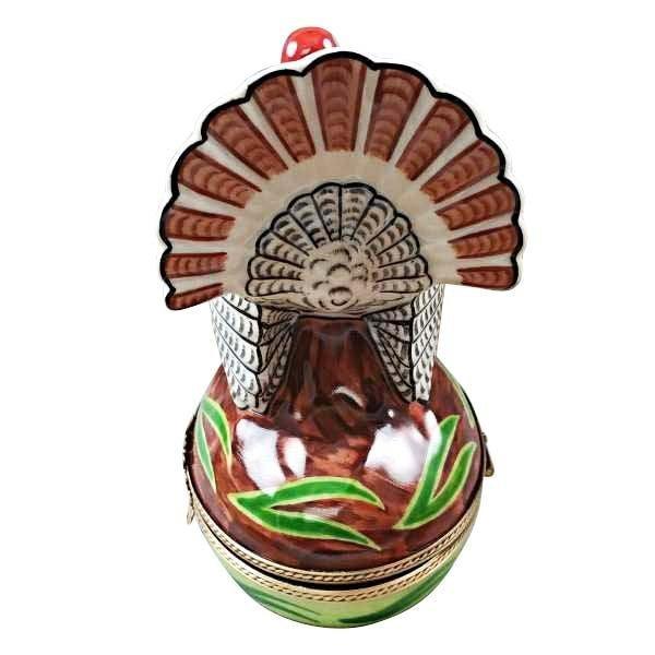 Large Turkey Limoges Box for Thanksgiving Porcelain Limoges thanksgiving wild bird French Trinket Box