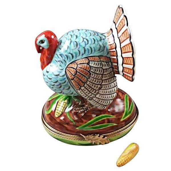 Large Turkey Limoges Box for Thanksgiving Porcelain Limoges thanksgiving wild bird French Trinket Box