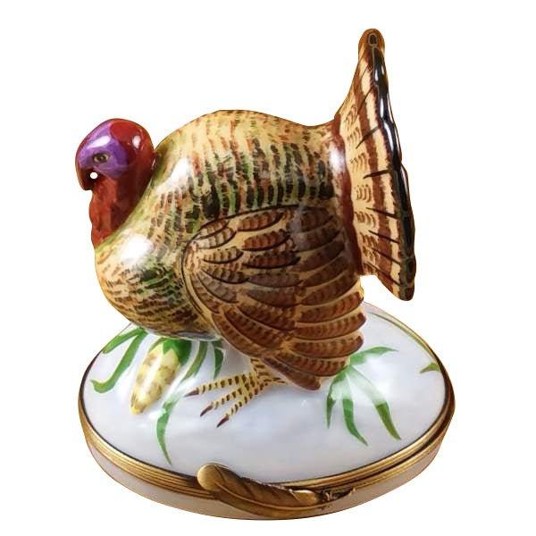 Large Turkey Limoges Box for Thanksgiving Decor Porcelain Limoges thanksgiving wild bird French Trinket Box