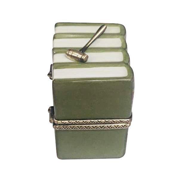 Law Books with Gavel for Legal Enthusiasts Porcelain Limoges Professional French Trinket Box