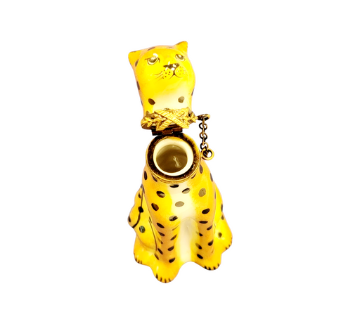 Leopard Limoges Box Figurine for Wildlife Enthusiasts Porcelain Limoges wild animals French Trinket Box
