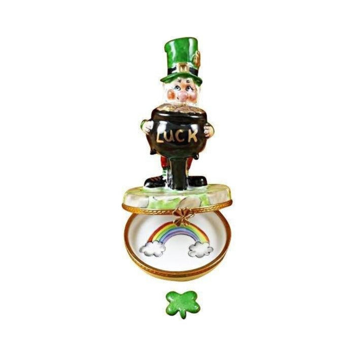 Every brushstroke by hand on the Leprechaun Irish Limoges box from France