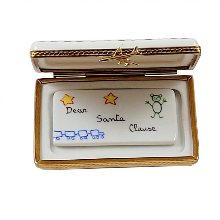 Letter To Santa Limoges Box Porcelain Limoges Santa xmas theme French Trinket Box