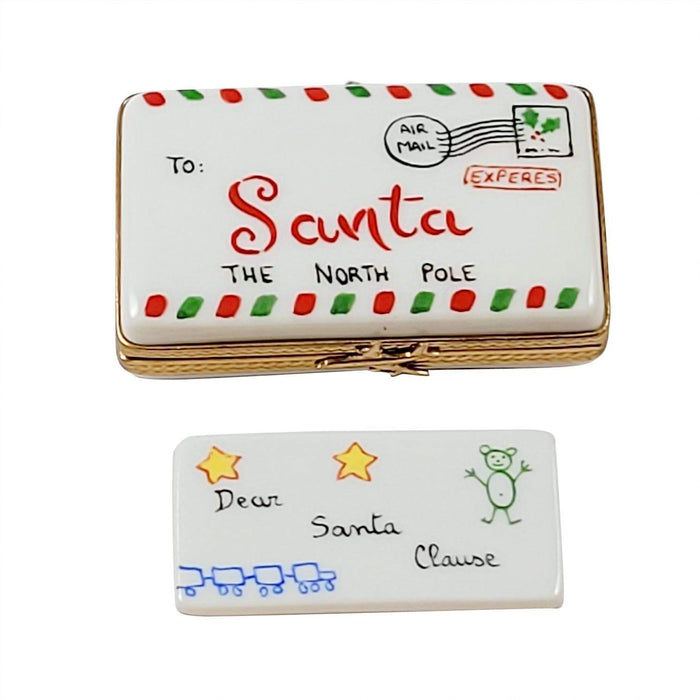 Letter To Santa Limoges Box Porcelain Limoges Santa xmas theme French Trinket Box