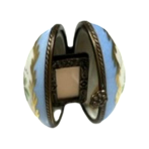 Light Blue Egg Floral Limoges Box for Elegant Gifts Porcelain Limoges egg traditional French Trinket Box