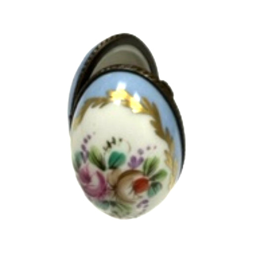 Light Blue Egg Floral Limoges Box for Elegant Gifts Porcelain Limoges egg traditional French Trinket Box