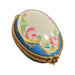 Light Blue Floral Limoges Box for Home Elegance Porcelain Limoges egg French Trinket Box