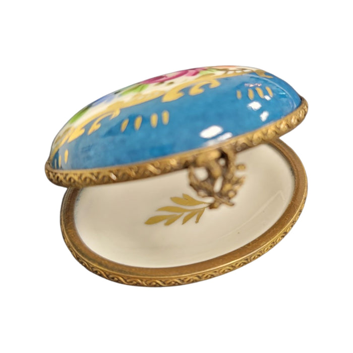 Light Blue Oval Pill-LIMOGES BOXES traditional-CH11M186