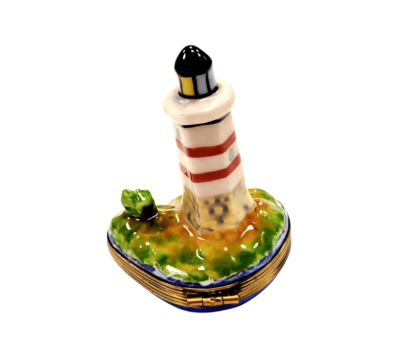 Lighthouse Boat Limoges Box for Sea Lovers Porcelain Limoges beach travel French Trinket Box