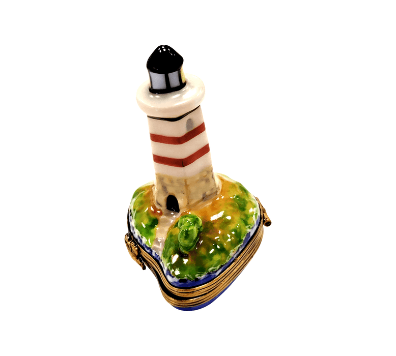 Lighthouse Boat Limoges Box for Sea Lovers Porcelain Limoges beach travel French Trinket Box