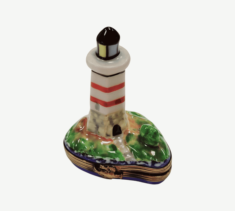 Lighthouse Boat Limoges Box for Sea Lovers Porcelain Limoges beach travel French Trinket Box