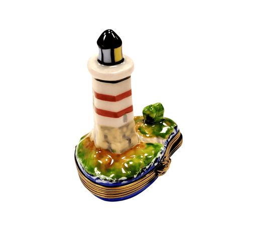 Lighthouse Boat Limoges Box for Sea Lovers Porcelain Limoges beach travel French Trinket Box