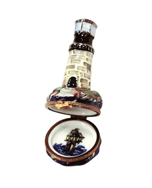 Lighthouse Limoges Box for Collectors Porcelain Limoges beach travel French Trinket Box