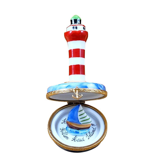 Lighthouse Charm for Nautical Enthusiasts Porcelain Limoges beach travel French Trinket Box