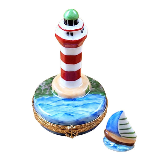 Lighthouse Charm for Nautical Enthusiasts Porcelain Limoges beach travel French Trinket Box