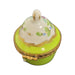 Lime Crown Top Pill Box for Elegant Collectors Porcelain Limoges shaped French Trinket Box