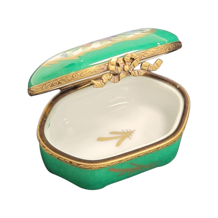 Lime Elegance Limoges Box for Home Décor Porcelain Limoges shaped French Trinket Box