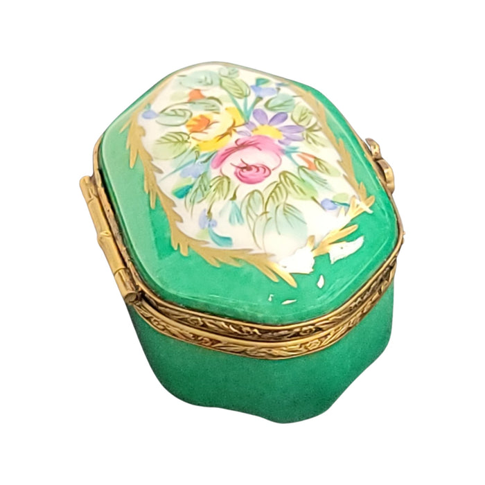 Lime Elegance Limoges Box for Home Décor Porcelain Limoges shaped French Trinket Box