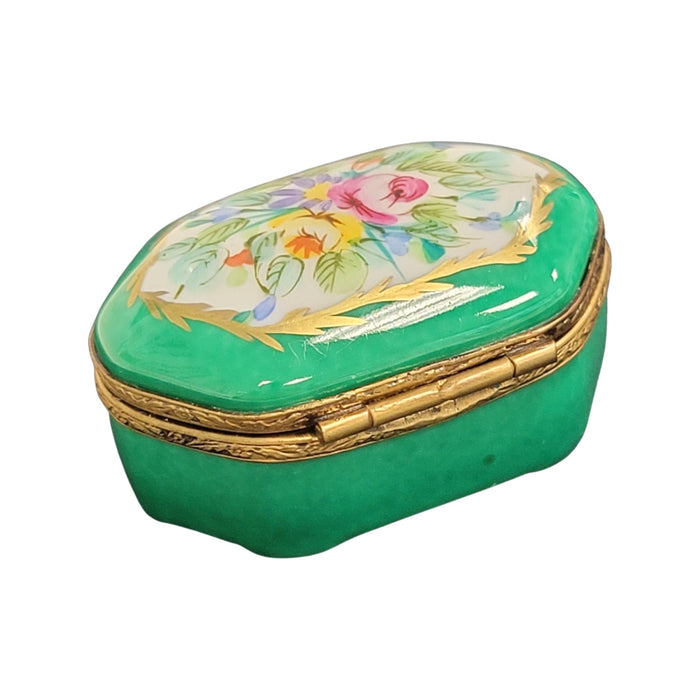 Lime Elegance Limoges Box for Home Décor Porcelain Limoges shaped French Trinket Box