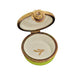 Lime Floral Limoges Box for Collectors Porcelain Limoges round French Trinket Box