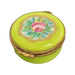 Lime Floral Limoges Box for Collectors Porcelain Limoges round French Trinket Box