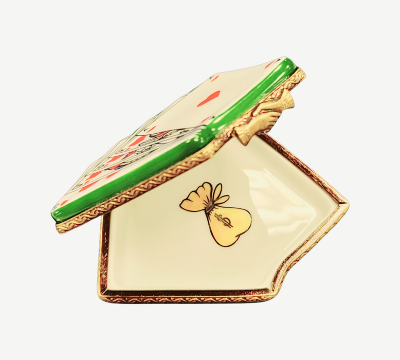 Limoges Playing Cards Box for Collectors Porcelain Limoges games wine spirits French Trinket Box