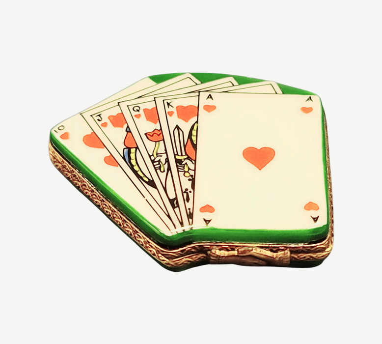 Limoges Playing Cards Box for Collectors Porcelain Limoges games wine spirits French Trinket Box