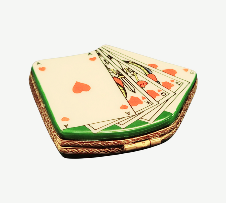 Limoges Playing Cards Box for Collectors Porcelain Limoges games wine spirits French Trinket Box
