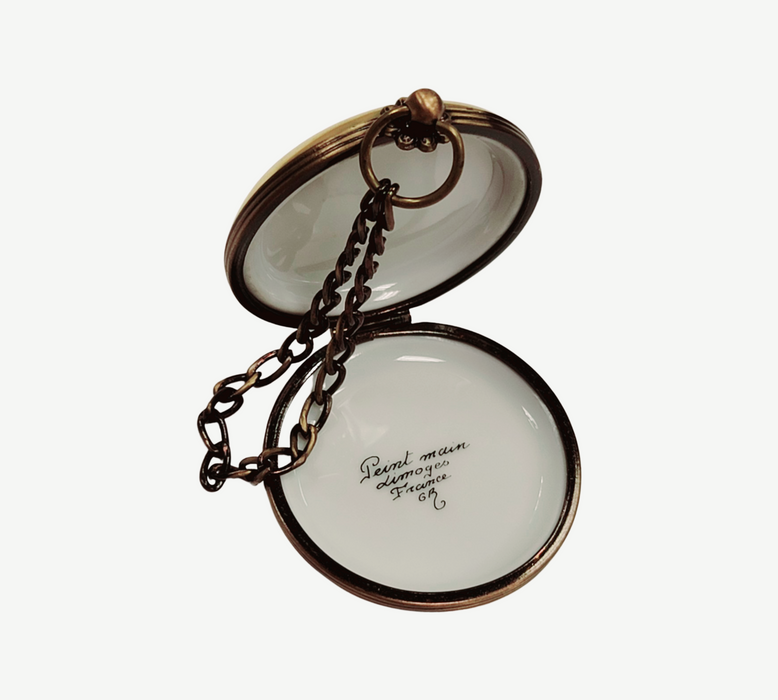 Limoges Pocket Watch Elegance for Timeless Collectors Porcelain Limoges home French Trinket Box