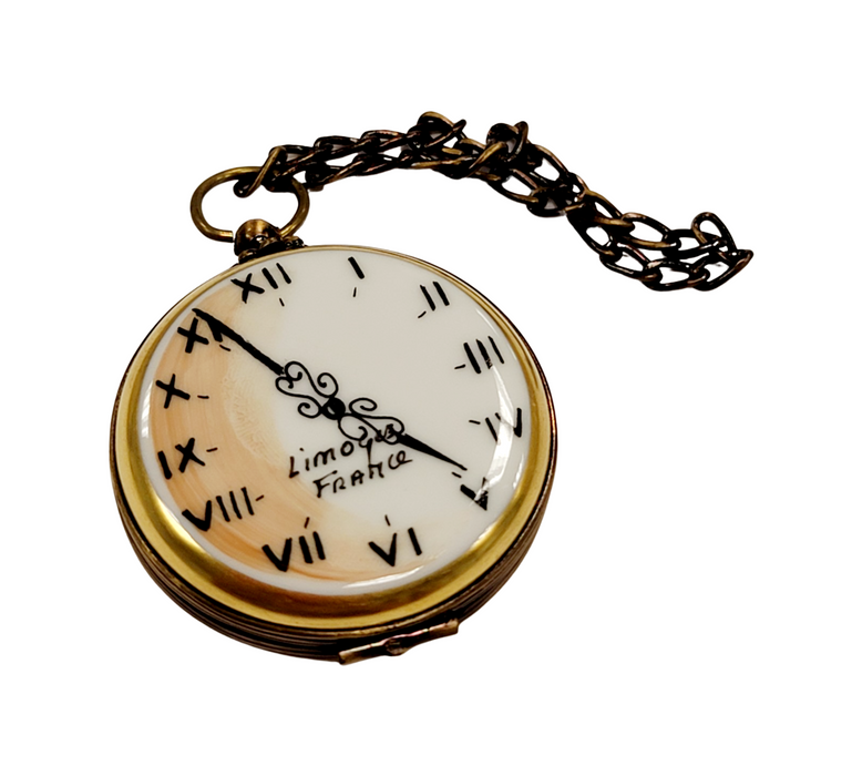 Limoges Pocket Watch Elegance for Timeless Collectors Porcelain Limoges home French Trinket Box