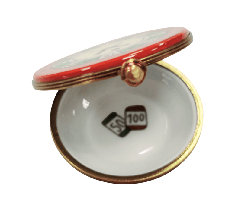 Limoges Roulette Wheel Box for Game Enthusiasts Porcelain Limoges games French Trinket Box
