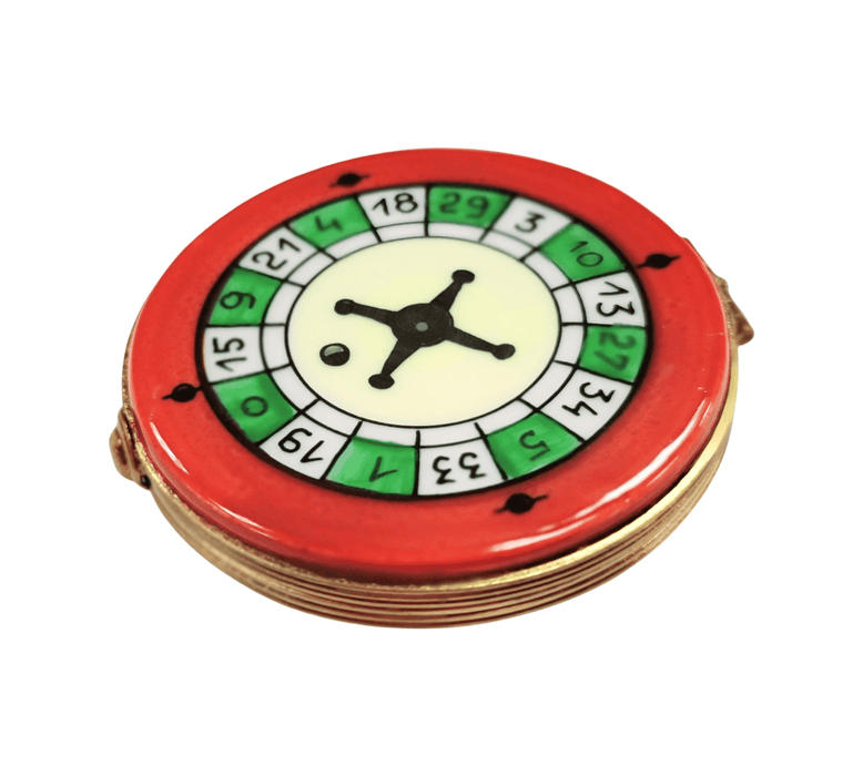 Limoges Roulette Wheel Box for Game Enthusiasts Porcelain Limoges games French Trinket Box