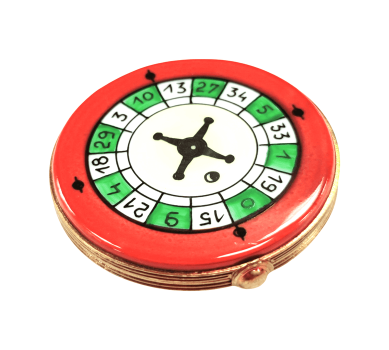 Limoges Roulette Wheel Box for Game Enthusiasts Porcelain Limoges games French Trinket Box