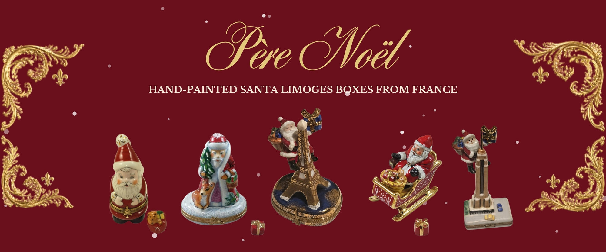 Santa Claus Limoges boxes hand-painted in France - Pere Noel Christmas collection