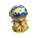 Lions Supporting Globe Figurine Porcelain Limoges travel cat wild French Trinket Box