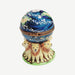 Lions Supporting Globe Figurine Porcelain Limoges travel cat wild French Trinket Box