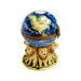 Lions Supporting Globe Figurine Porcelain Limoges travel cat wild French Trinket Box