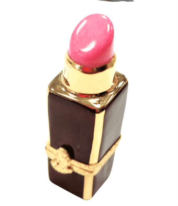 Lipstick Pink Limoges Box Porcelain Figurine-fashion limoges boxes-CH1R264PINK