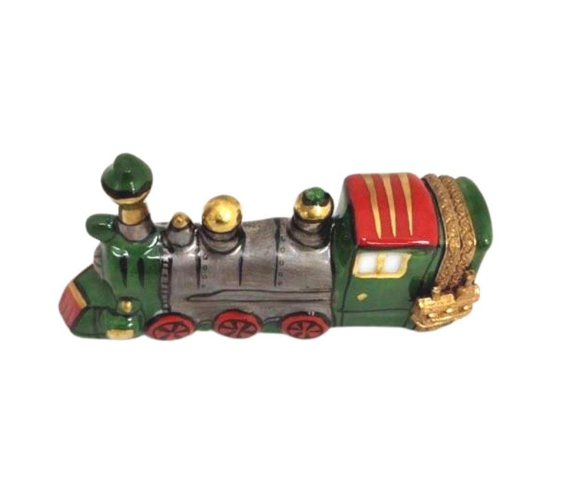 Locomotive Christmas Train Limoges Box Porcelain Figurine-vehicle xmas-CH3S229