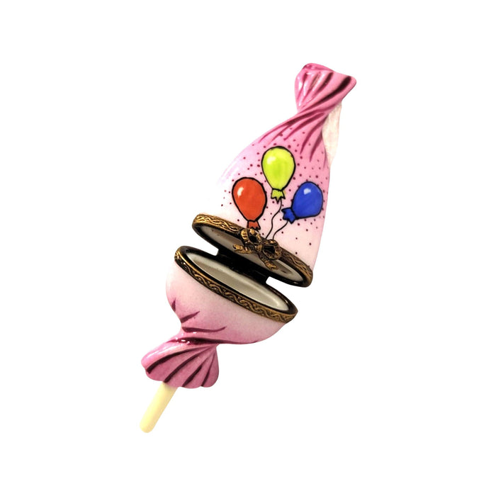 Lollipop Pink Balloons For Collectors Porcelain Limoges Carnival Kids Dessert French Trinket Box