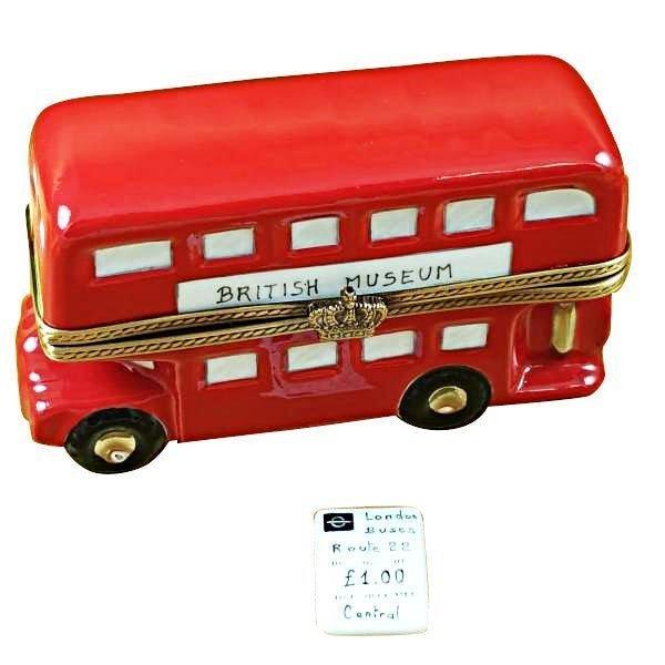 London Double Decker Bus for Collectors Porcelain Limoges travel vehicle French Trinket Box