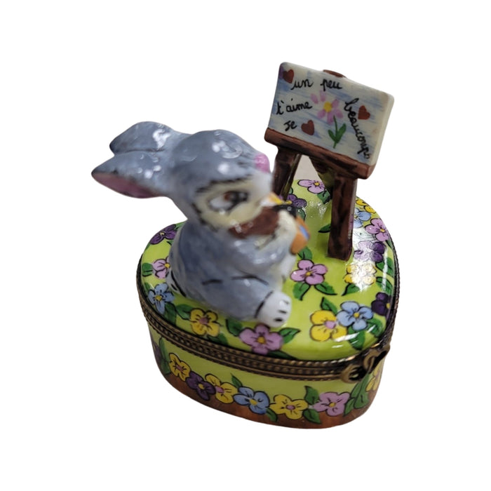 Love Bunny Limoges Box for Elegant Gifting Porcelain Limoges easter rabbit valentine love French Trinket Box