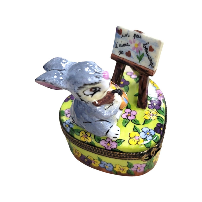 Love Bunny Limoges Box for Elegant Gifting Porcelain Limoges easter rabbit valentine love French Trinket Box