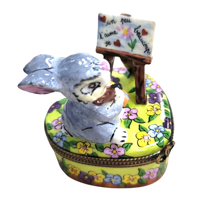 Love Bunny Limoges Box for Elegant Gifting Porcelain Limoges easter rabbit valentine love French Trinket Box