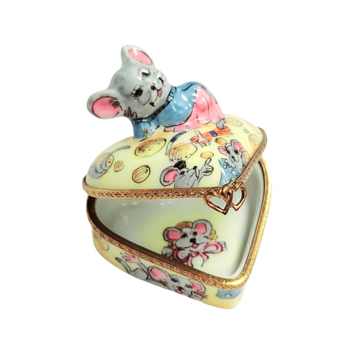 Love Mouse Trinket Box for Collectors Porcelain Limoges mouse mice French Trinket Box