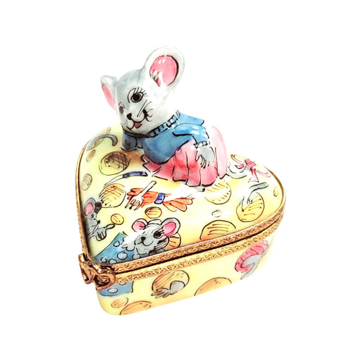 Love Mouse Trinket Box for Collectors Porcelain Limoges mouse mice French Trinket Box